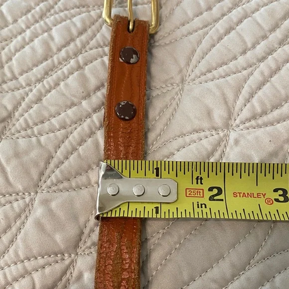 Vintage Beaded Brown Leather Belt - Picture 12 of 16